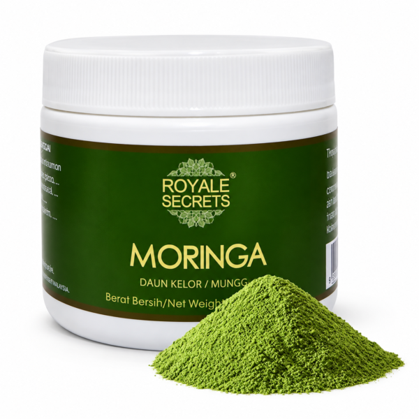 Moringa Powder Jar with Green Pile Serbuk Moringa 100g