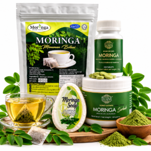 Pakej Moringa Tea, Serbuk Moringa 100g, Sabun dan Tablet Moringa 200pcs